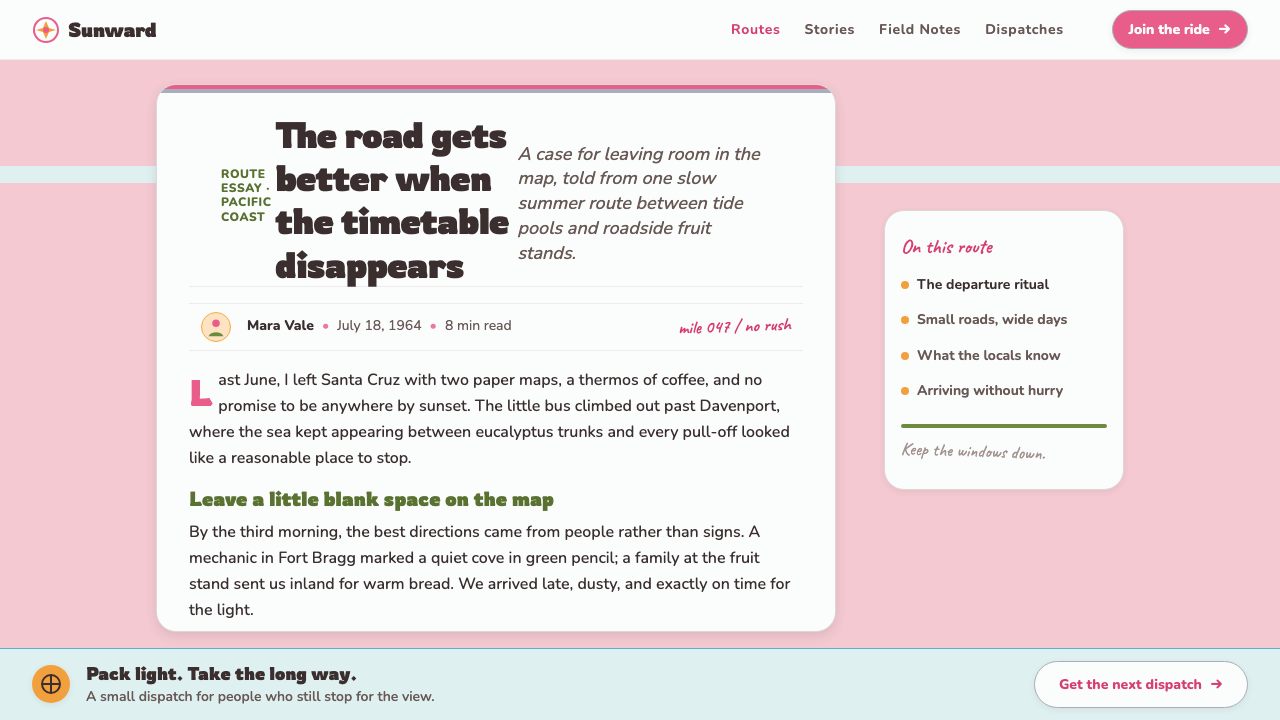 VW Bus Flower-Power (1964) design style applied to a Article page