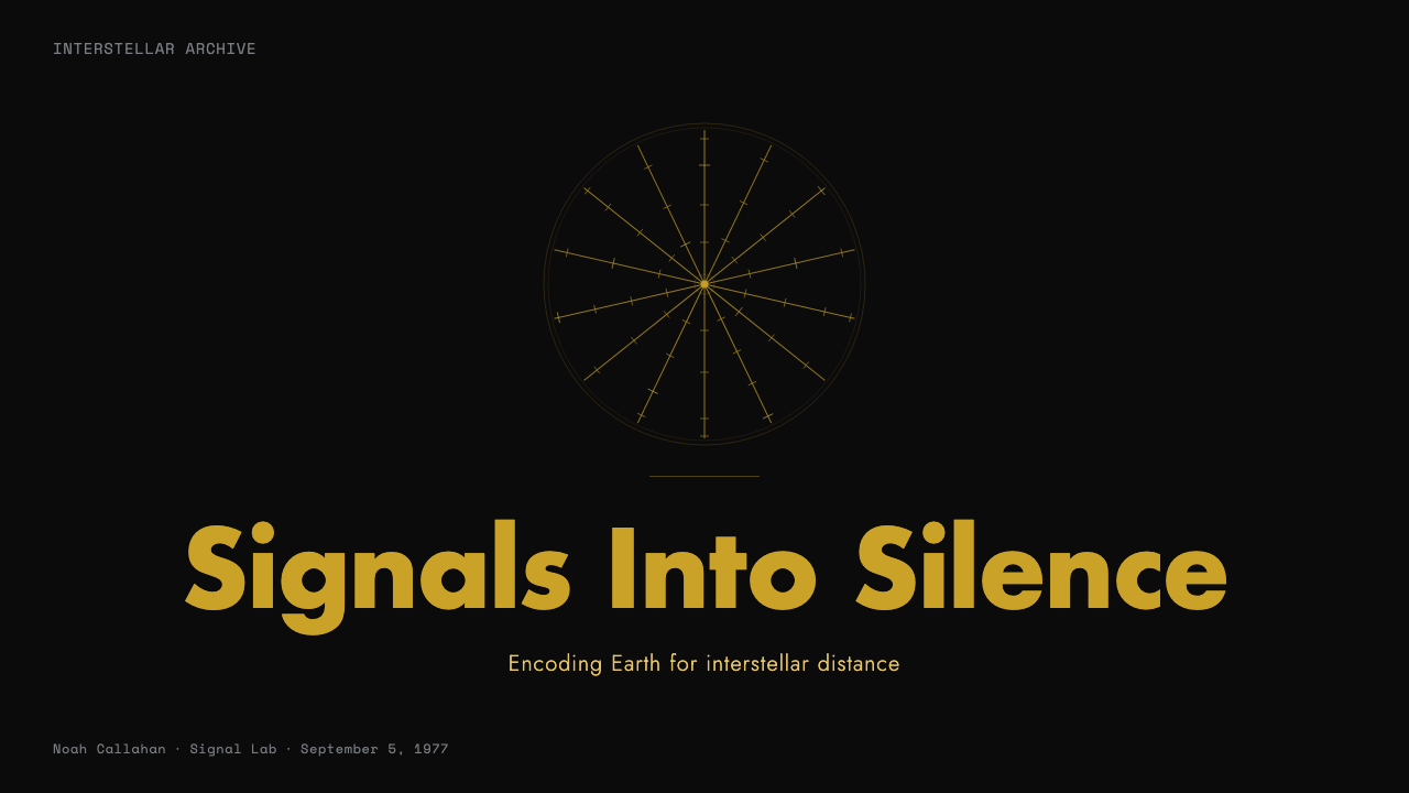 Voyager Golden Record 设计风格用在幻灯片 · 封面上
