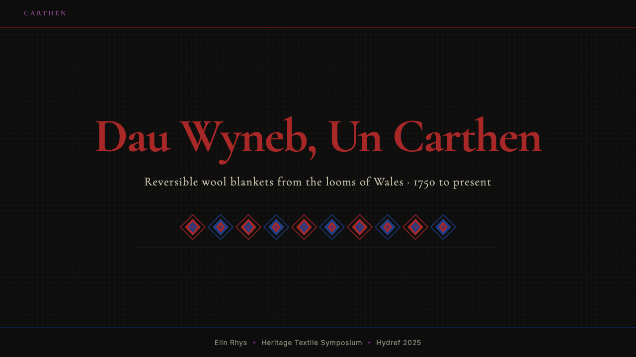 Welsh Tapestry Blanket Carthen design style applied to a Slide · cover