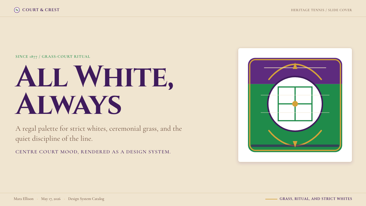 Wimbledon (Purple-Green) 设计风格用在幻灯片 · 封面上