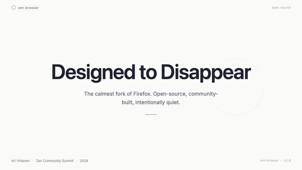 Zen Browser design style applied to a Slide · cover