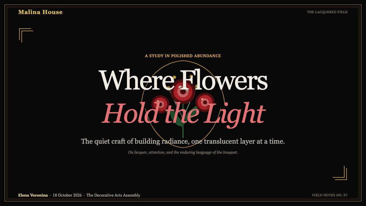 Zhostovo Lacquer Tray Bouquet design style applied to a Slide · cover