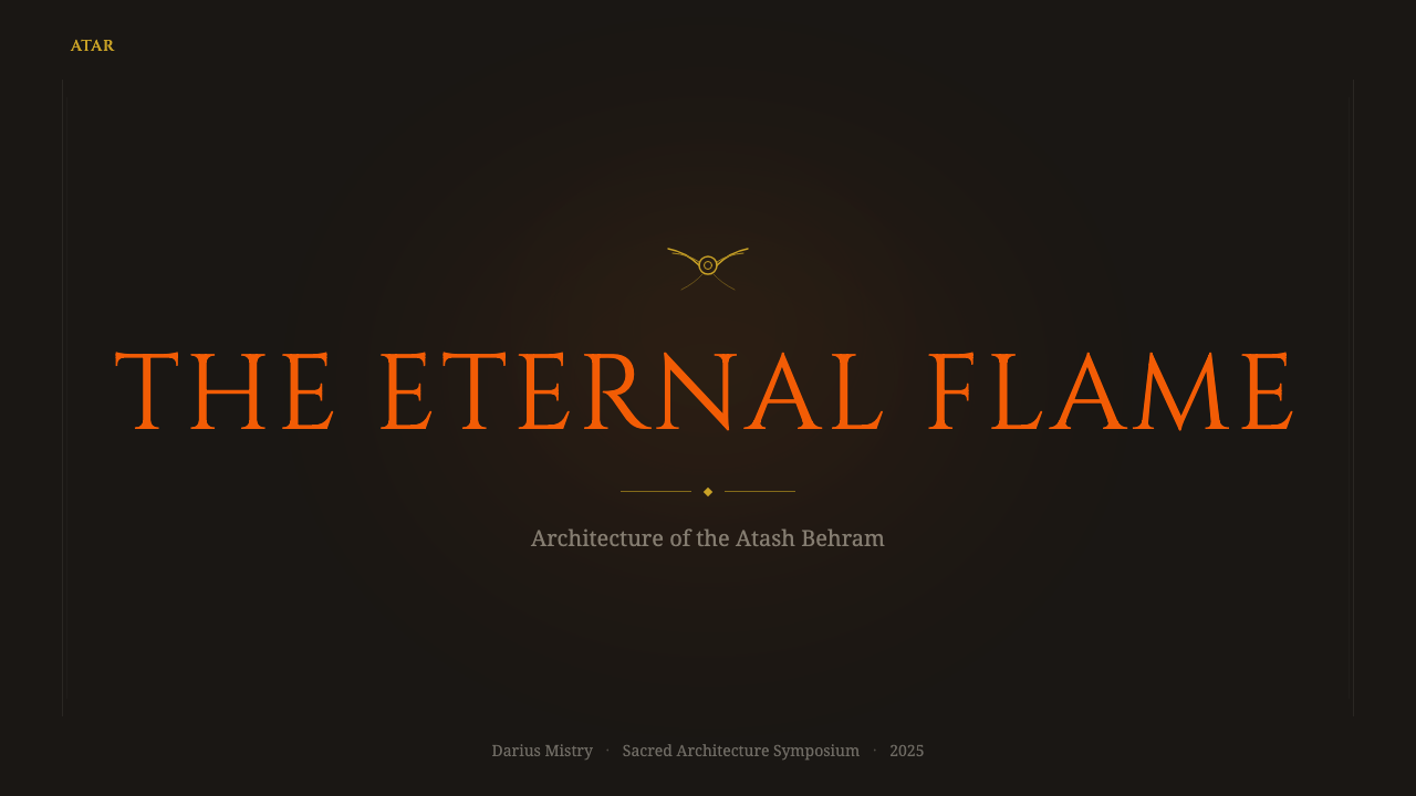 Zoroastrian Fire Temple design style applied to a Slide · cover