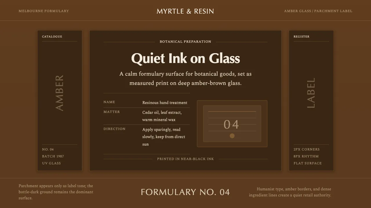 Aesop Apothecary Amber — Cover