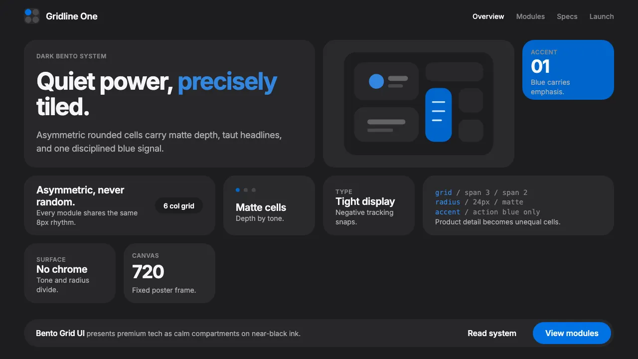 Bento Grid UI — Cover