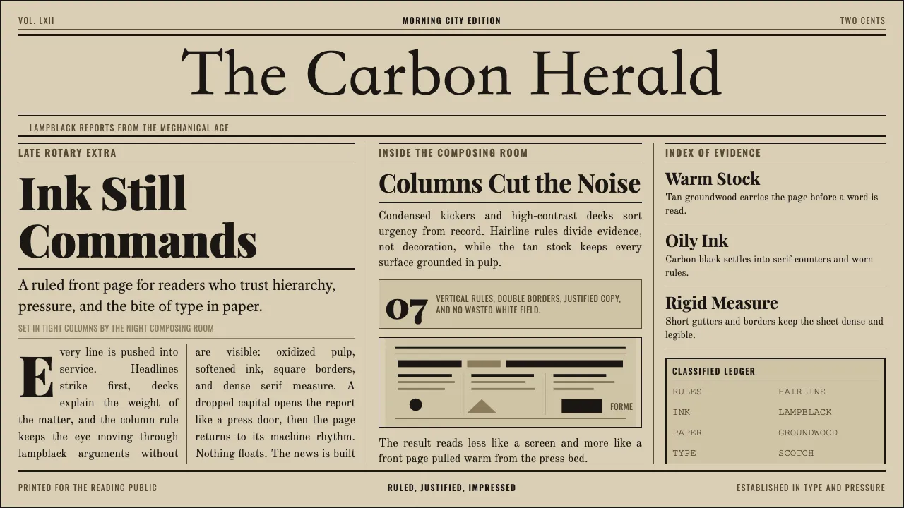 Broadsheet Letterpress — Cover