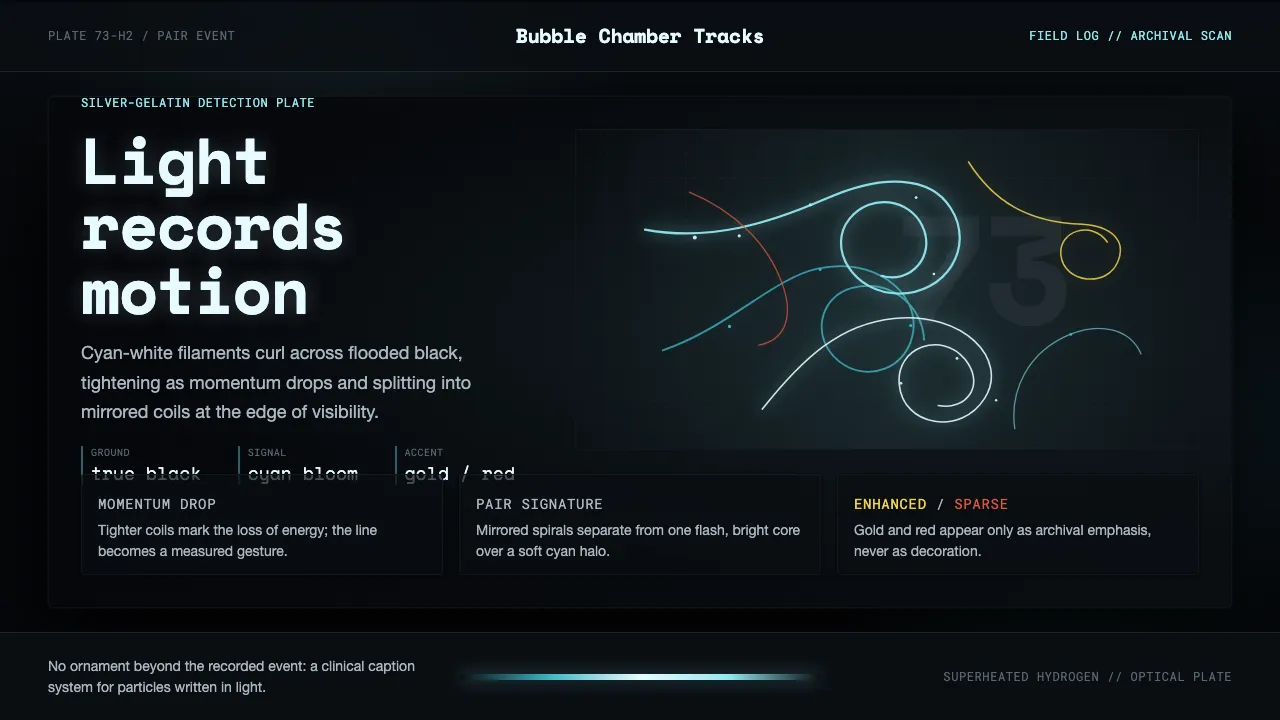 Bubble Chamber Tracks — Cover