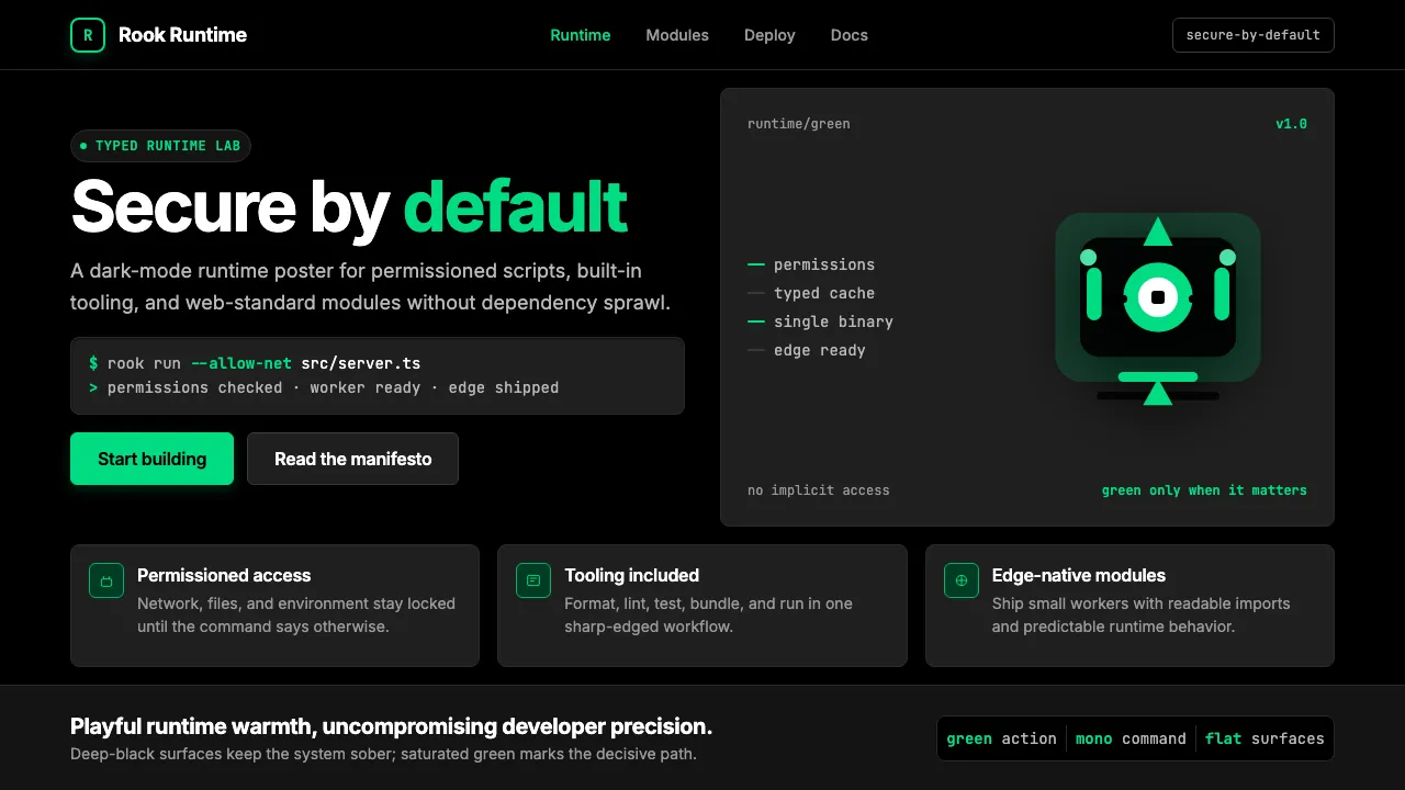 Deno Runtime-Green — Cover