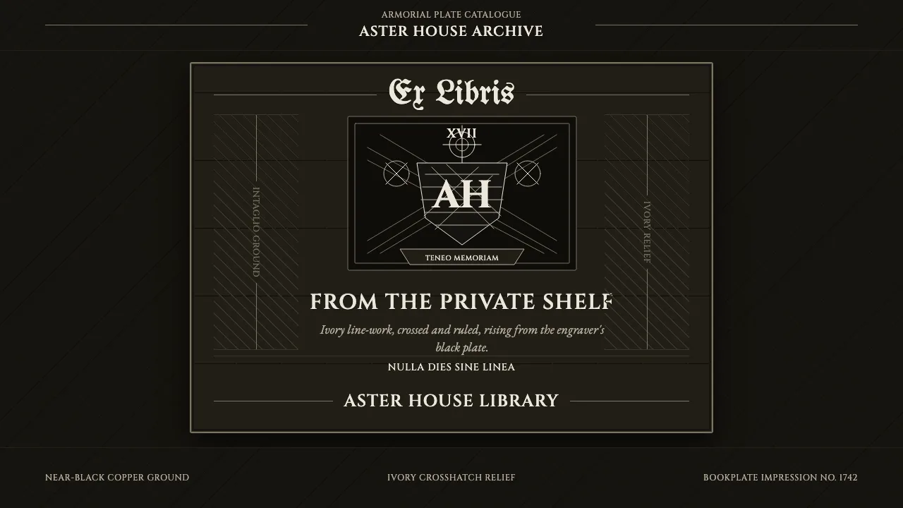 Ex Libris Bookplate — Cover