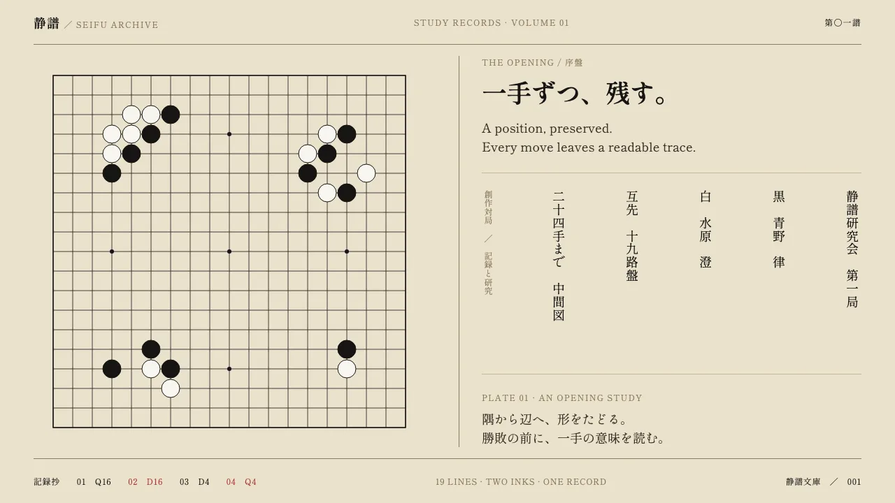 Go Kifu Record — Cover