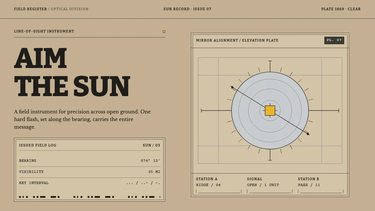 Heliograph Signalling — Cover