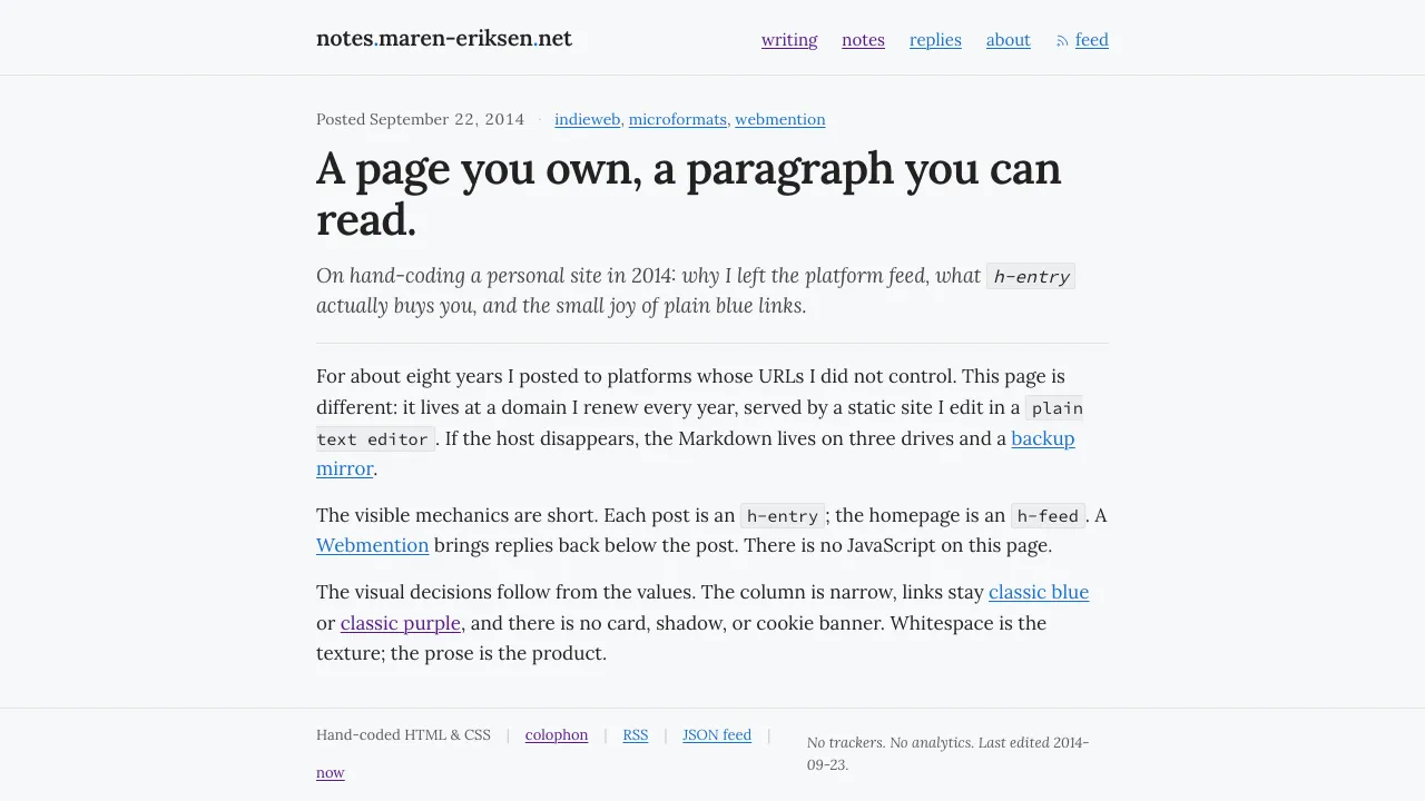 IndieWeb / Personal Site — Cover