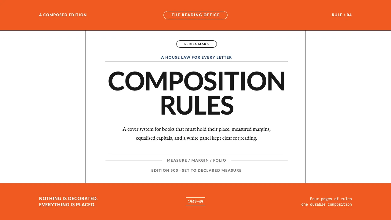 Tschichold Penguin Rules — Cover