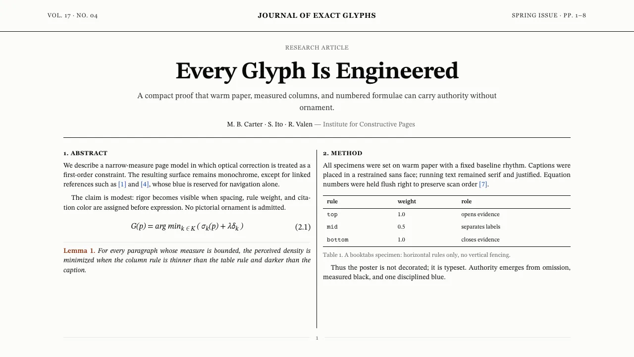 TeX Academic Paper — Cover