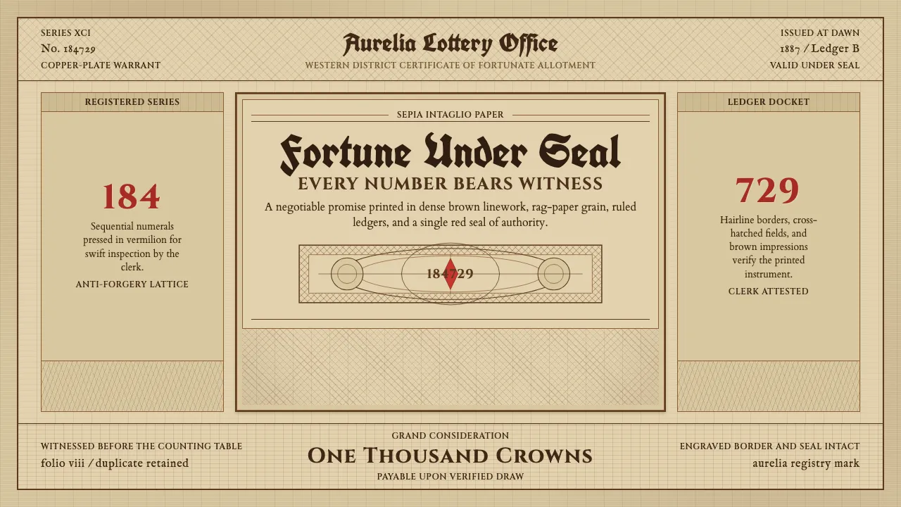 Engraved Lottery Ticket — Cover