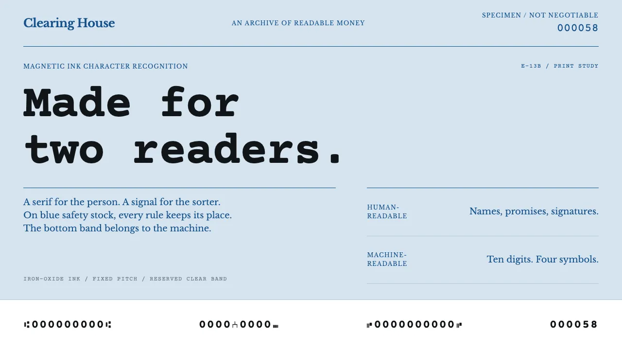 MICR Cheque Font — Cover