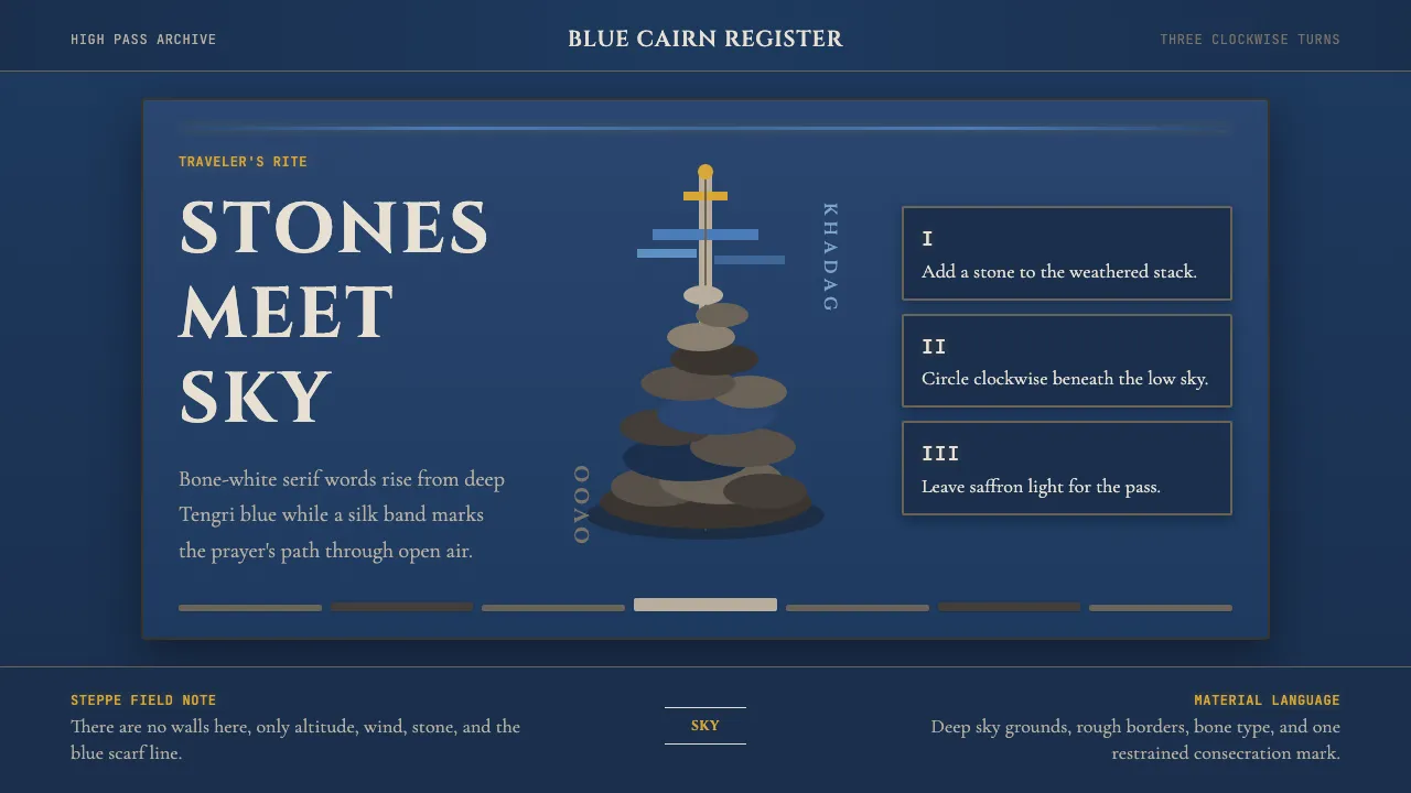 Mongolian Ovoo (Cairn Prayer Site) — Cover