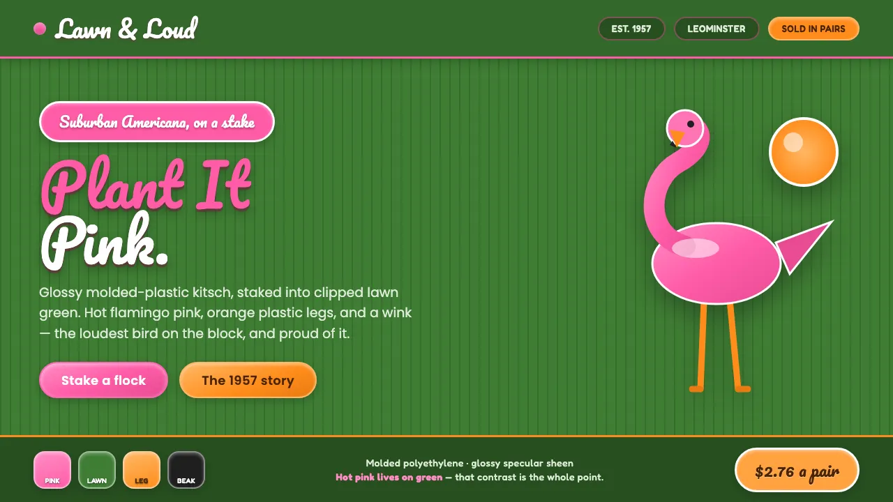 Pink Flamingo Lawn Ornament — Cover