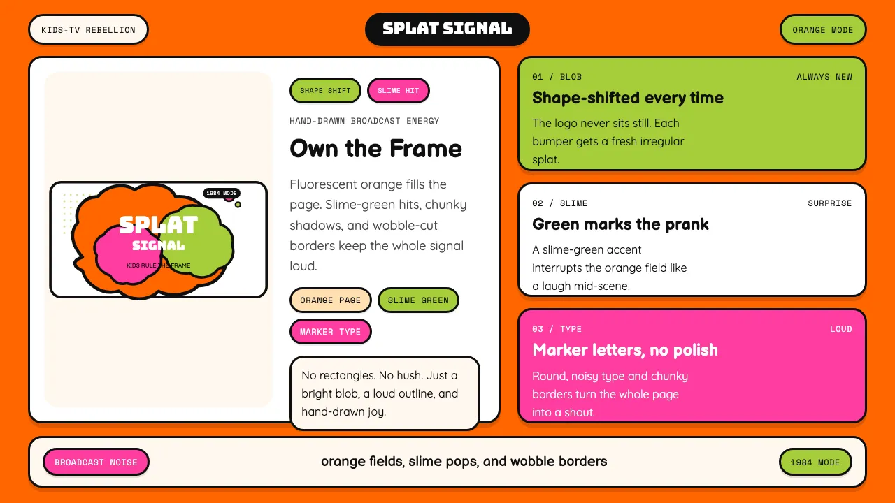 Nickelodeon Orange Splat (1984) — Cover