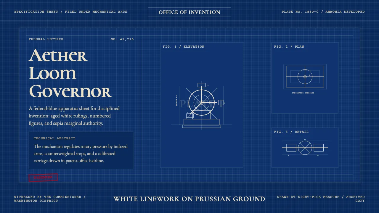 Patent Cyanotype Drawing (1880) — Cover