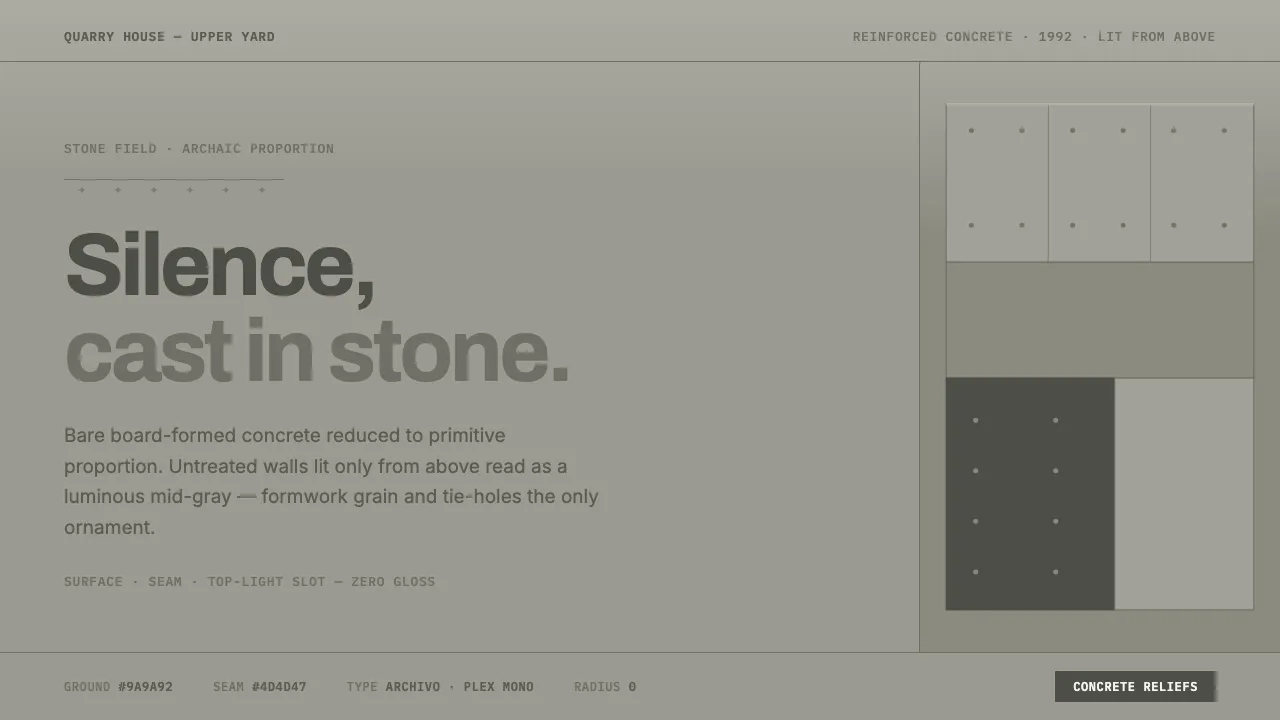 Peter Märkli Concrete Reliefs — Cover