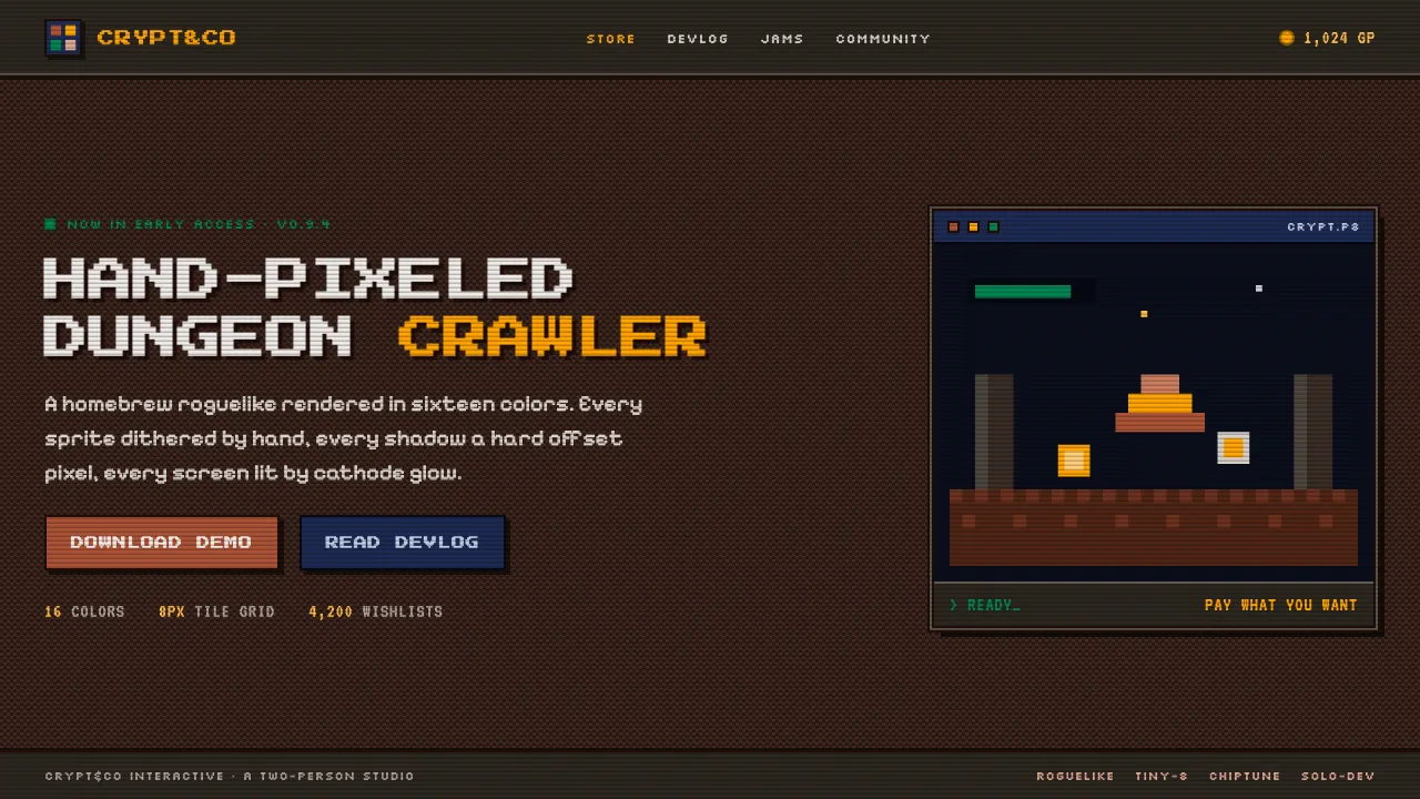 Indie Pixel-Art Game — Cover
