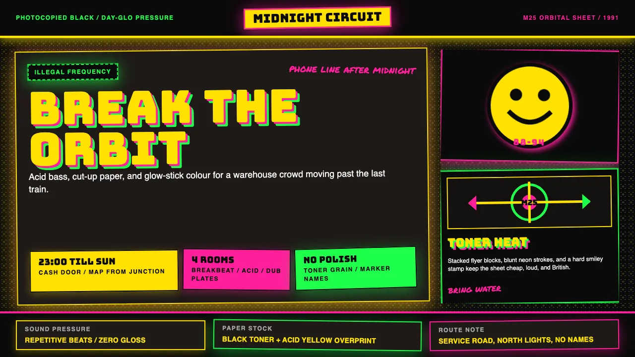 UK Rave Glow-Stick Flyer — Cover