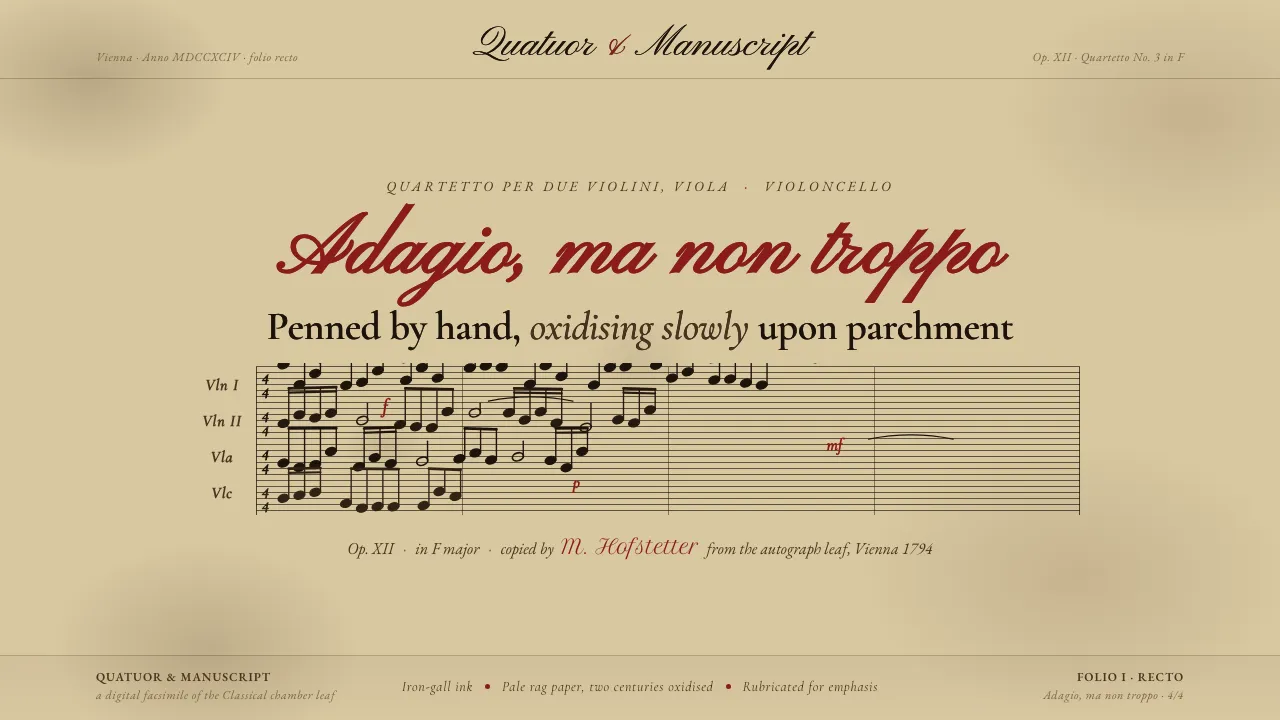 String Quartet Score — Cover
