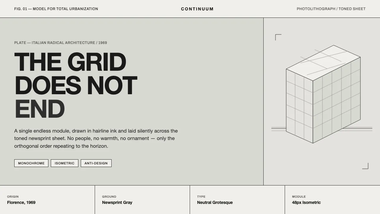 Superstudio Continuous Monument — Cover