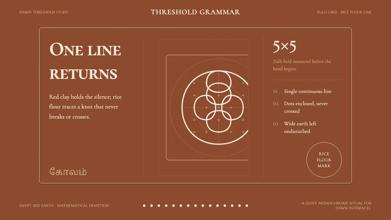 Tamil Kolam (Rice Flour Threshold) — Cover