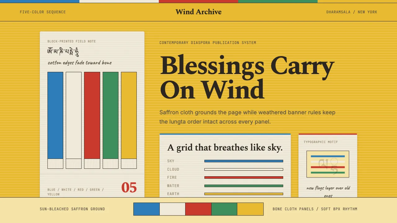 Tibetan Prayer Flag Modern Rainbow — Cover