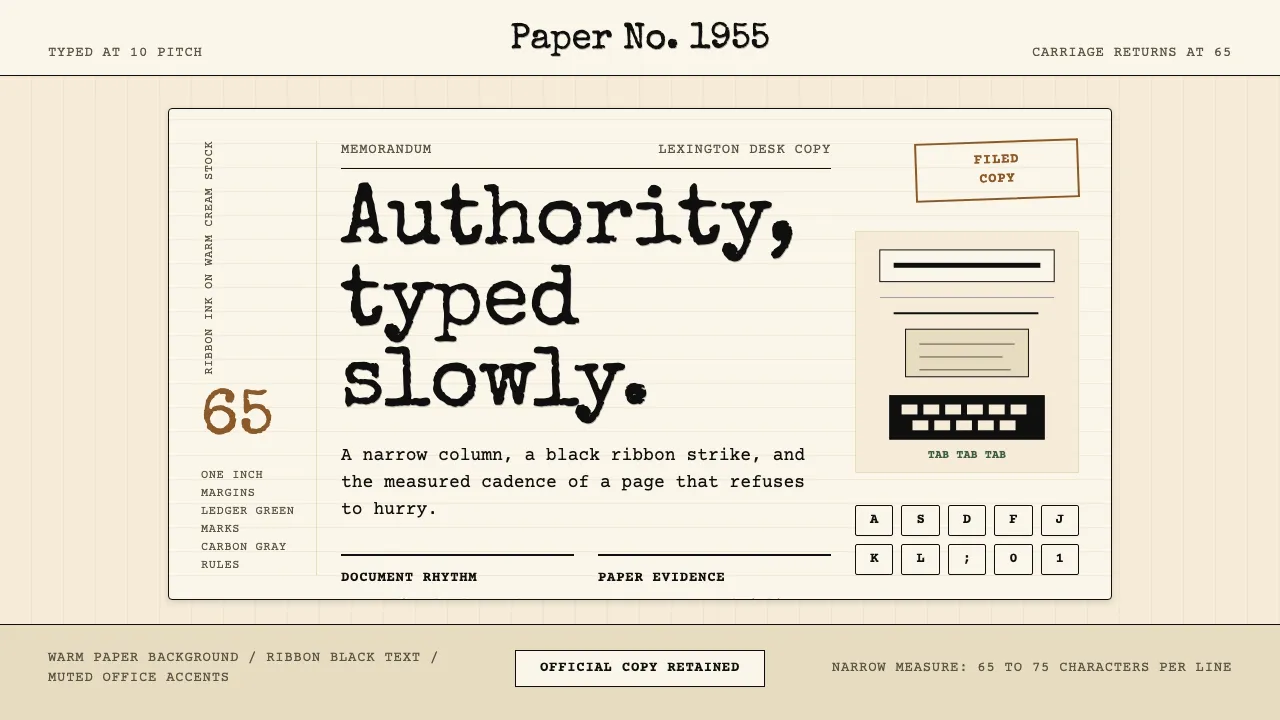 Typewriter Courier (1955) — Cover