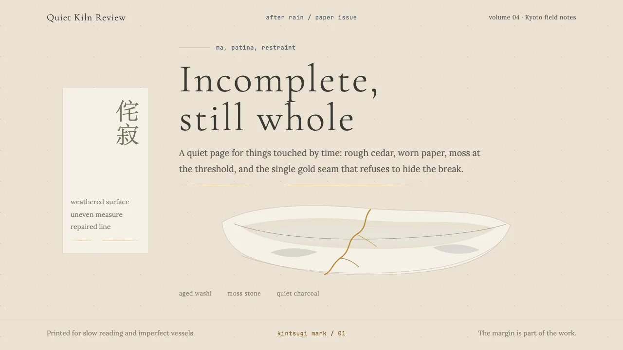 Wabi-Sabi — Cover