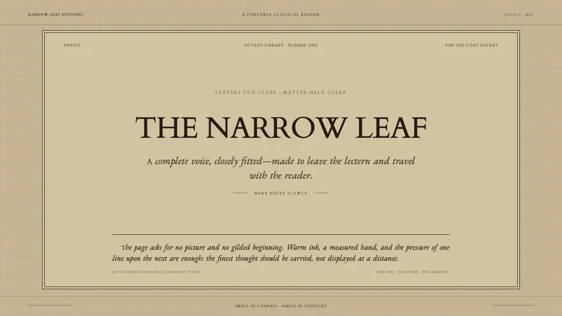 Aldine Press Italic — design style preview