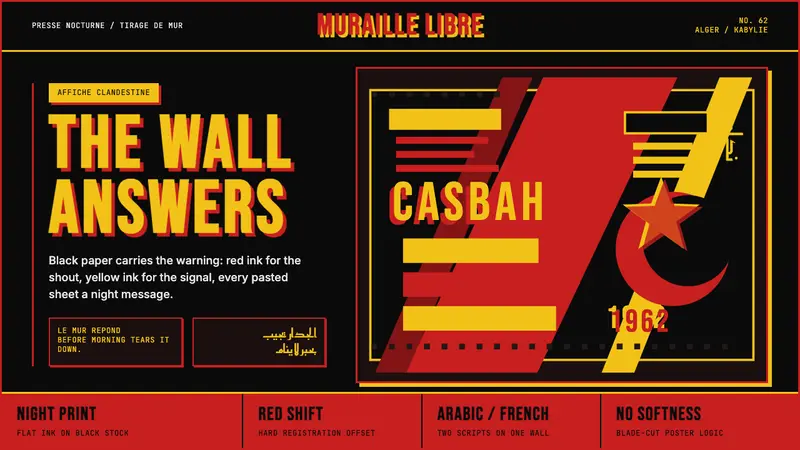 Algerian Casbah Poster (1954–1962) — design style preview