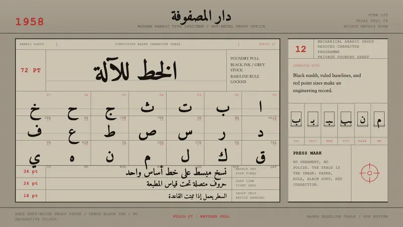 Modern Arabic Type Specimen — design style preview