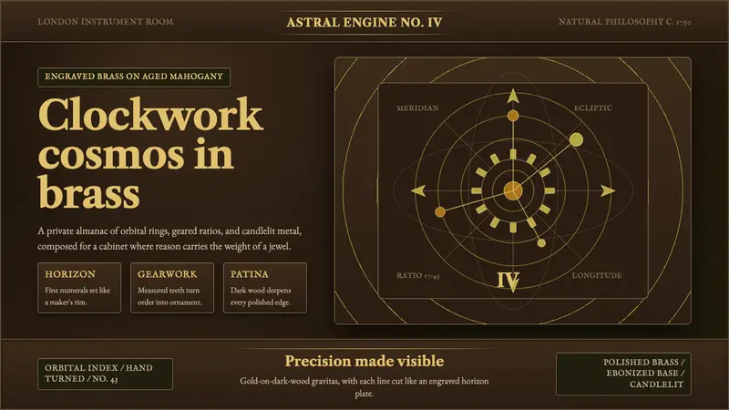 Brass Orrery — design style preview