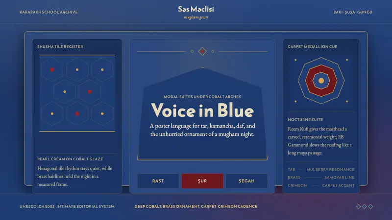 Azerbaijani Mugham Saz Blue — design style preview