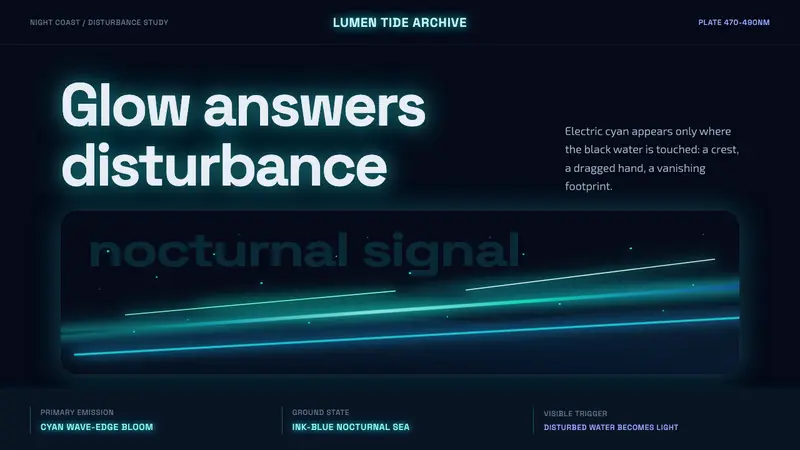 Bioluminescent Shore — design style preview