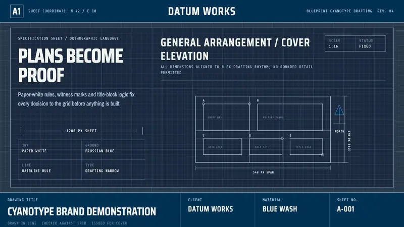 Cyanotype Blueprint — design style preview