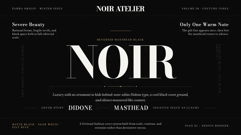 Bodoni Didone Fashion Masthead — design style preview