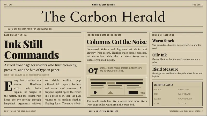 Broadsheet Letterpress — design style preview