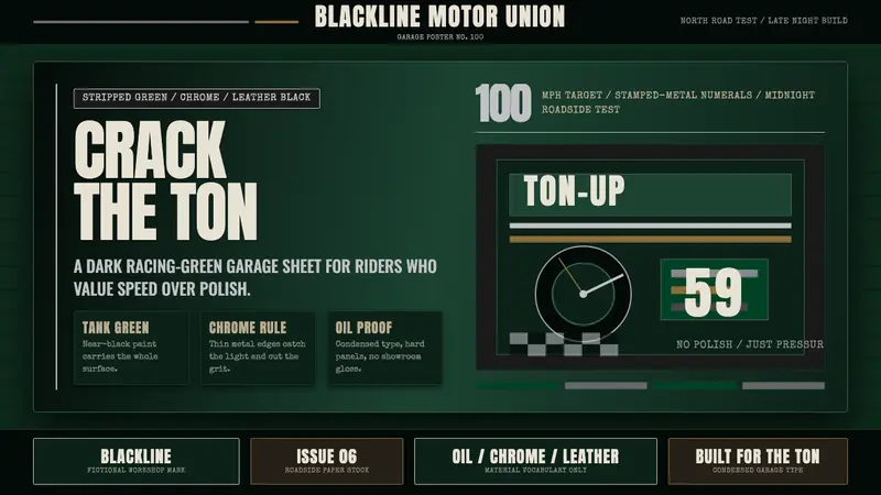 Café Racer Ton-Up — design style preview