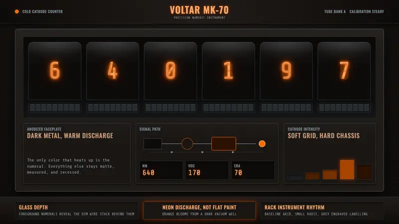 Nixie Tube Display — design style preview
