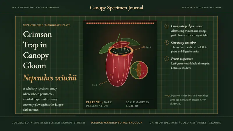 Carnivorous Pitcher Plant Plate — design style preview