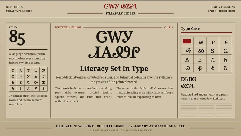 Cherokee Syllabary — design style preview