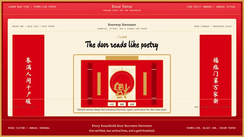Chinese Spring Festival Red Couplet — design style preview