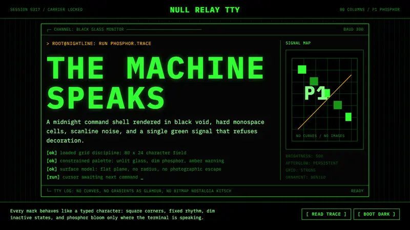 CLI Hacker Phosphor Green (1985) — design style preview