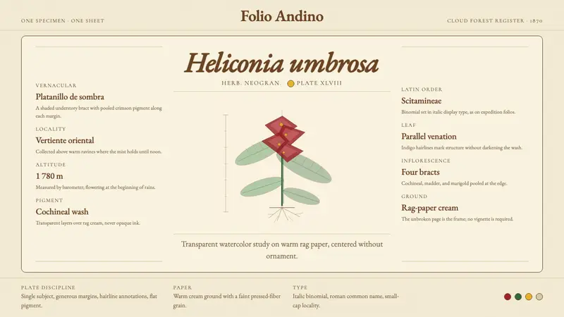 Colombian Botanical (Triana) — design style preview