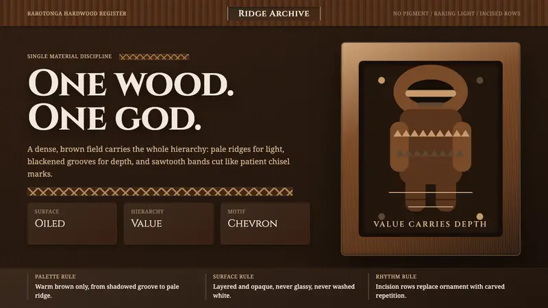 Cook Islands Tangaroa Carving — design style preview